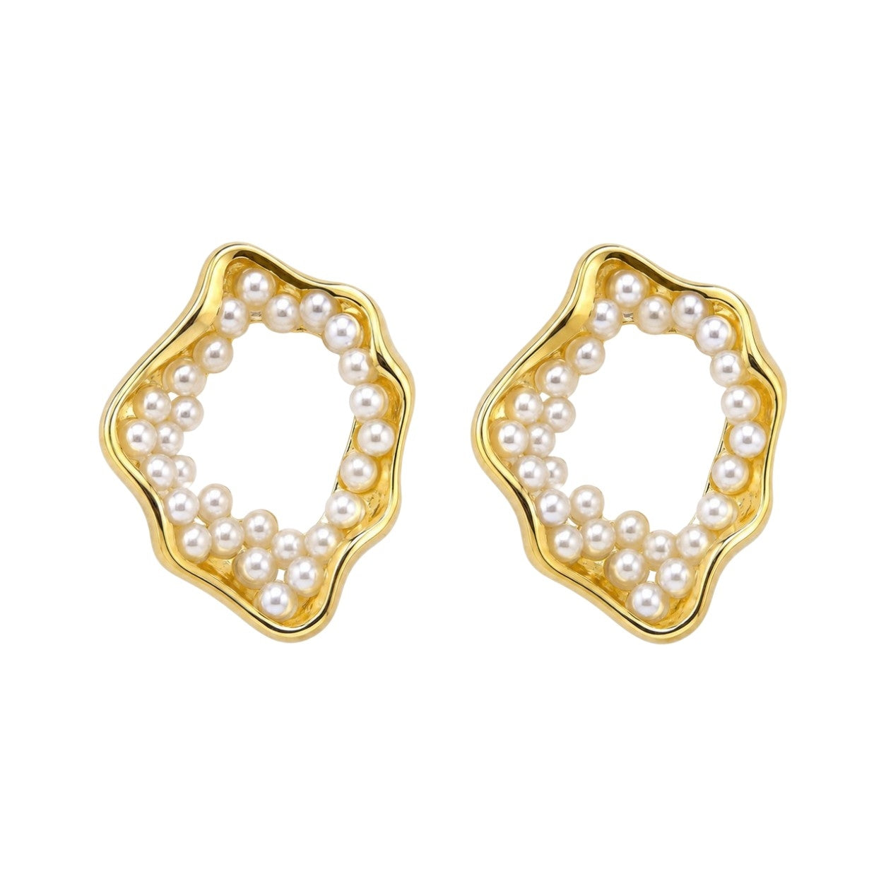 Pearl Wave Statement Earrings