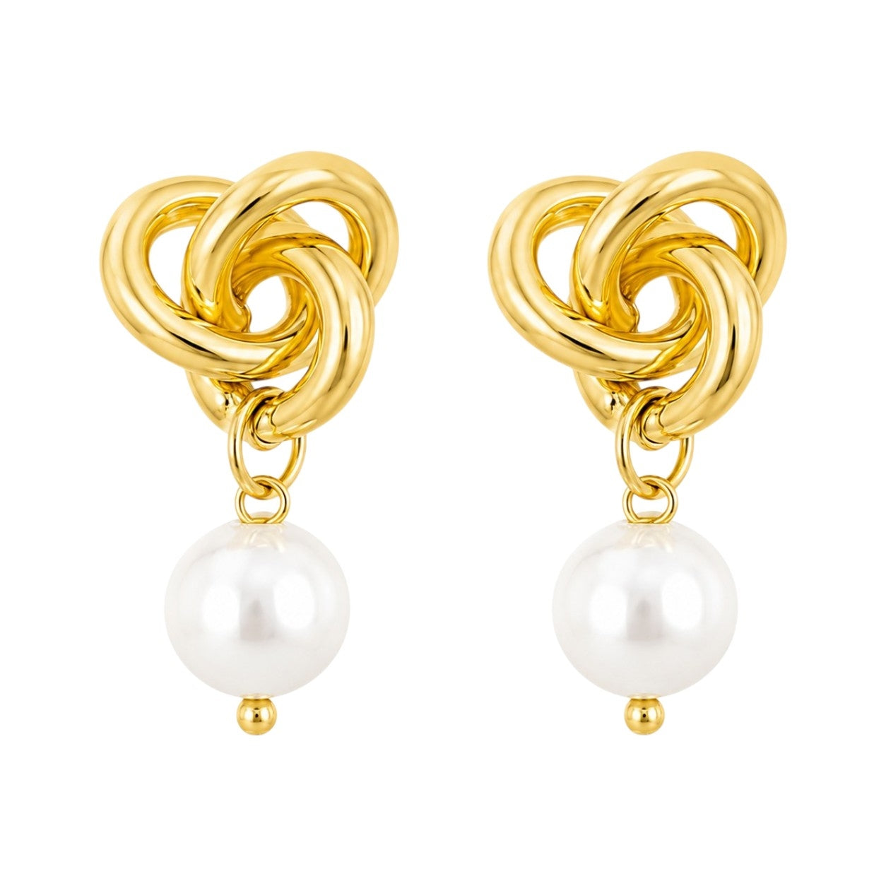 Pearl Knot Drop Earrings