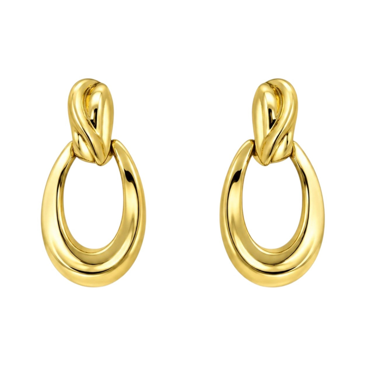 Twisted Oval Drop Earrings
