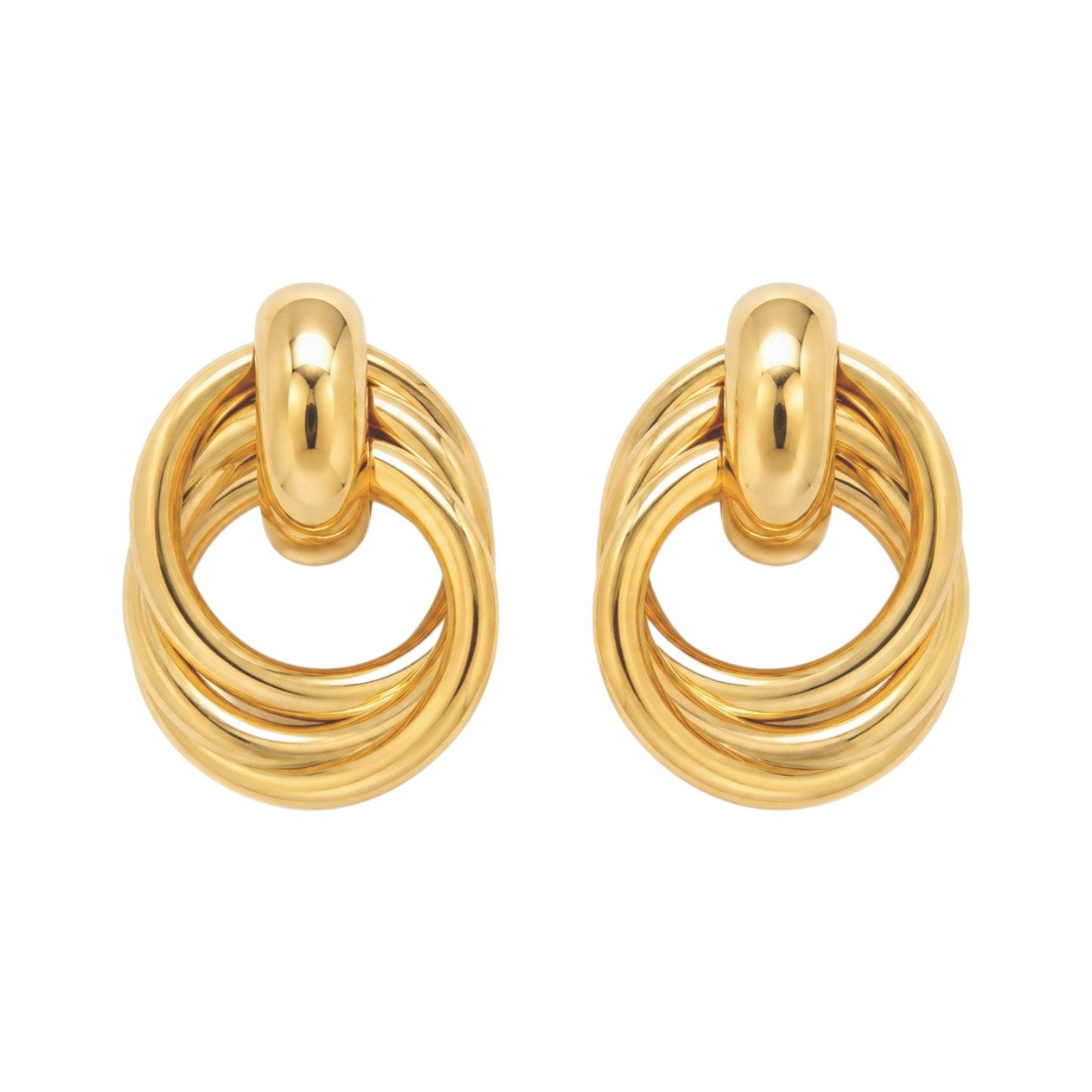 Layered Circle Drop Earrings
