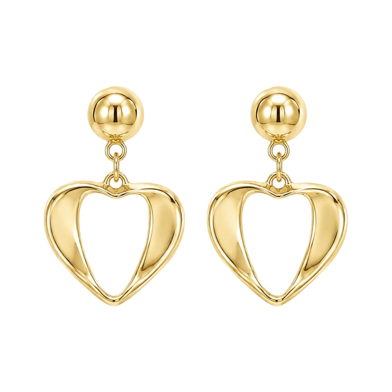 Gold Open Heart Earrings
