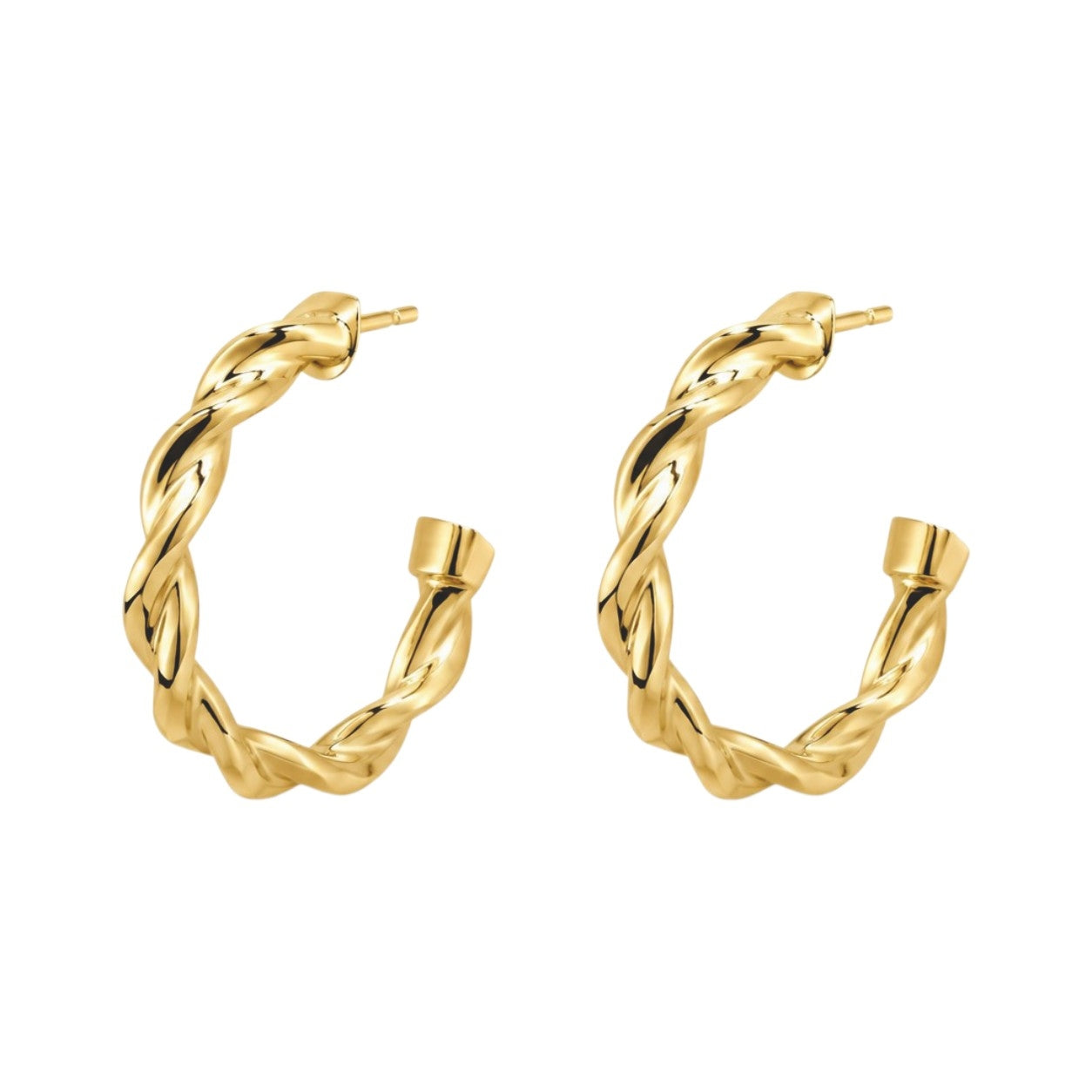 Twisted Gold Hoop Earrings