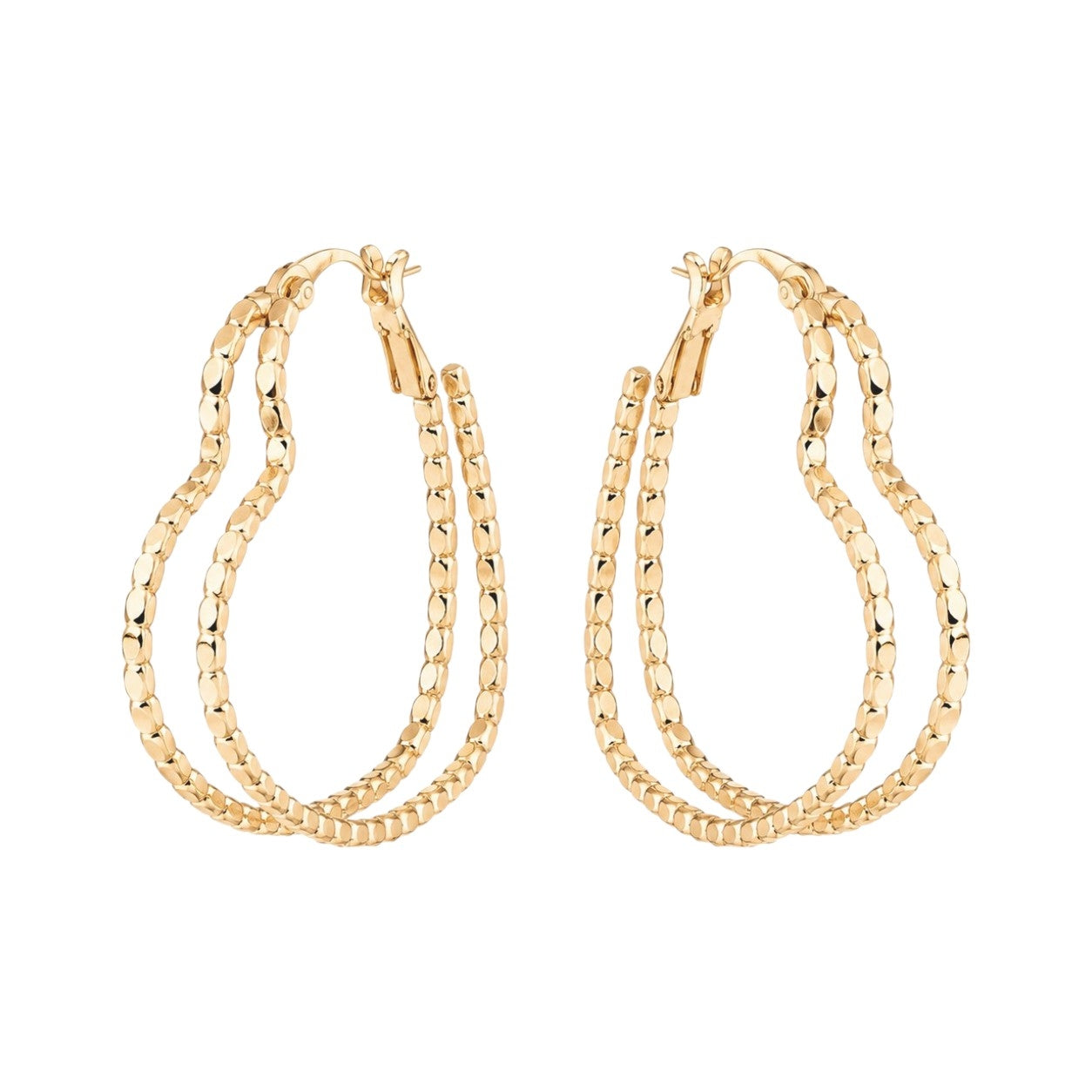 Ribbed Heart Duo Hoop Earrings
