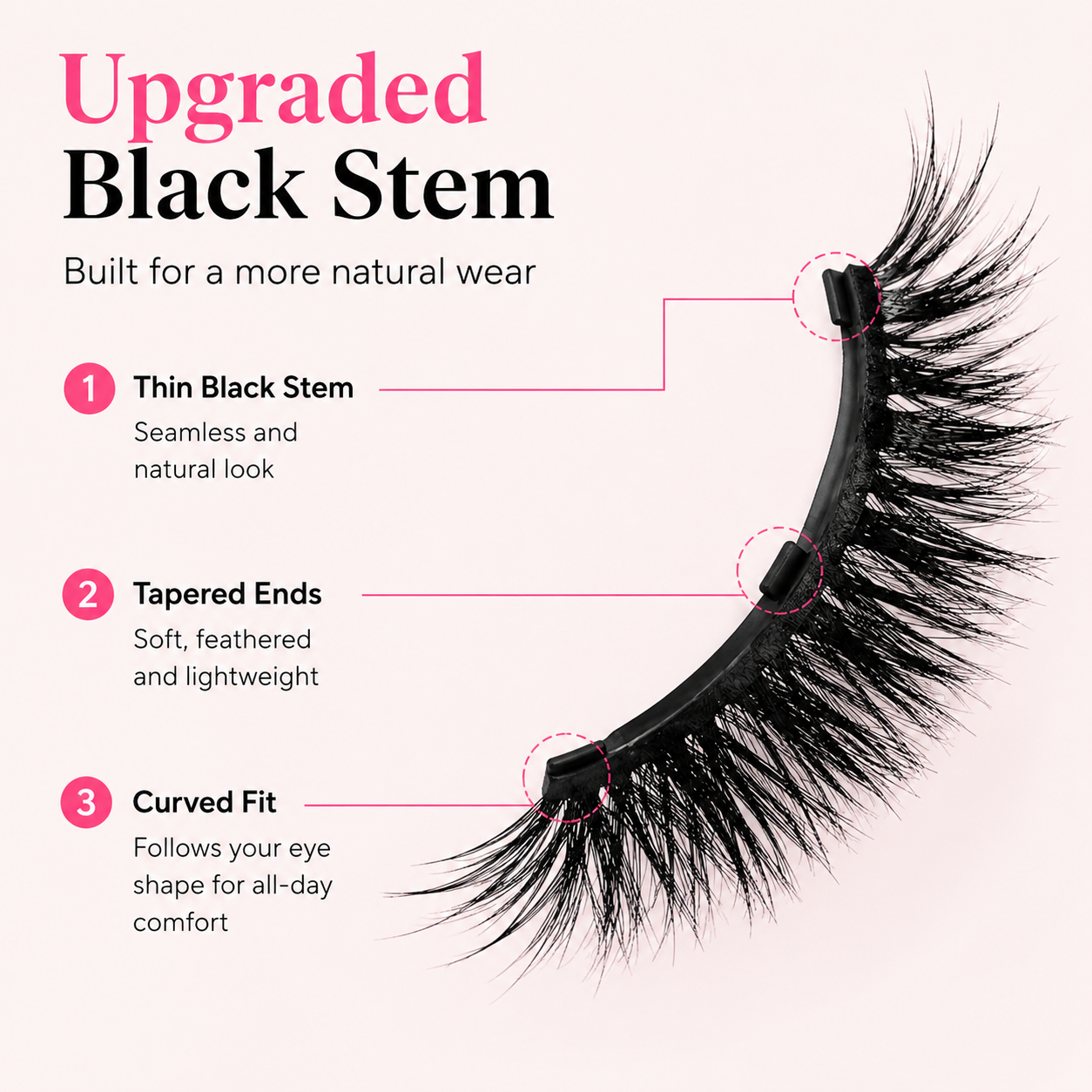 Magnetic Snap On Fiber Lashes