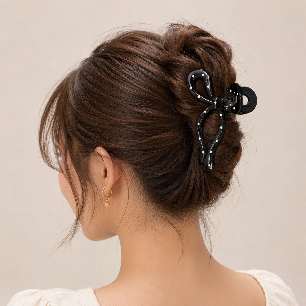 Dotted Bow Hair Claw