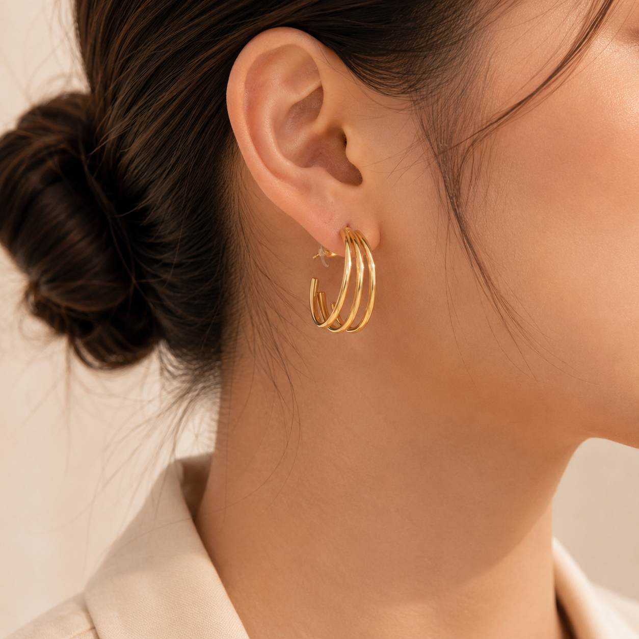 Triple Band Hoop Earrings
