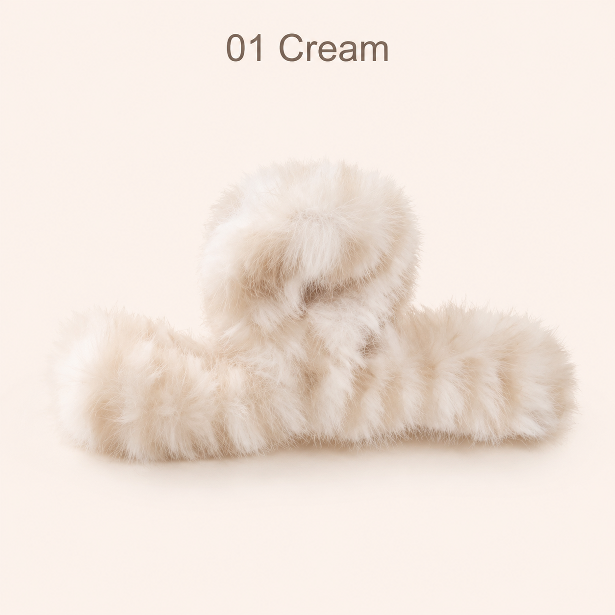 Fluffy Striped Hair Claw