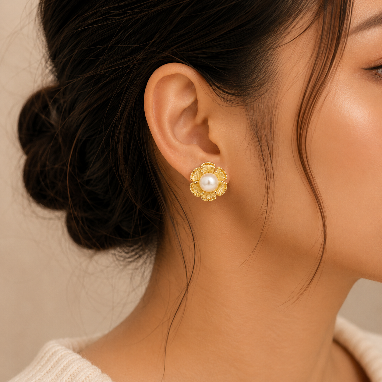 Pearl Bloom Stud Earrings