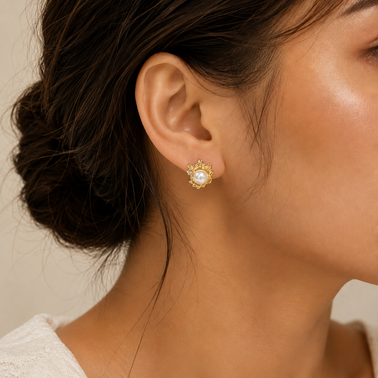 Vintage Pearl Bloom Studs