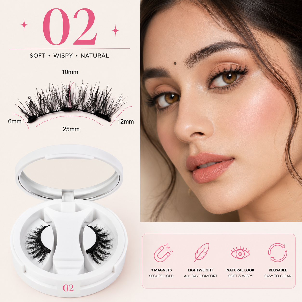 Magnetic Snap On Fiber Lashes