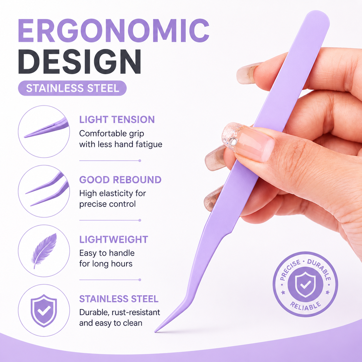 Stainless Steel Eyelash Tweezer