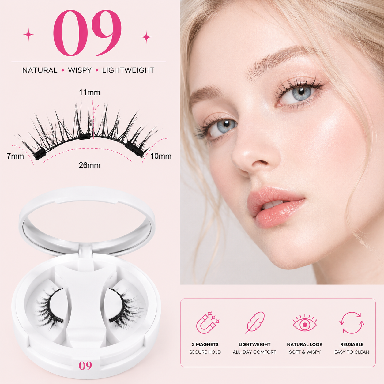 Magnetic Snap On Fiber Lashes