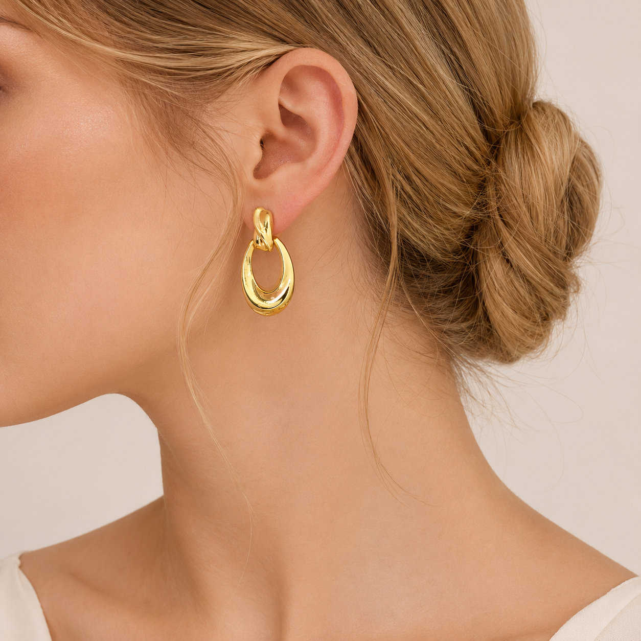 Twisted Oval Drop Earrings
